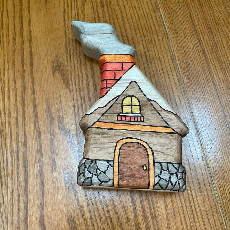 Wooden Large Winter Cozy Cottage Toy