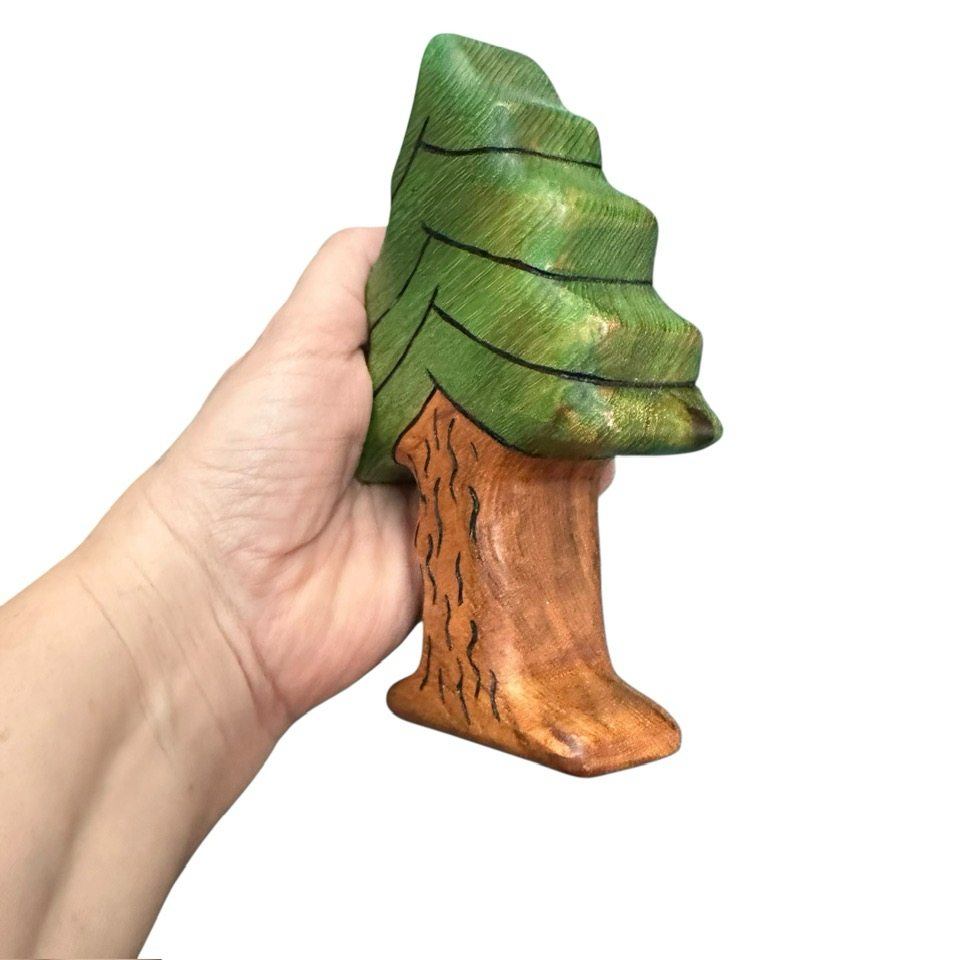 Wooden Evergreen Knotty Pine Tree Toy