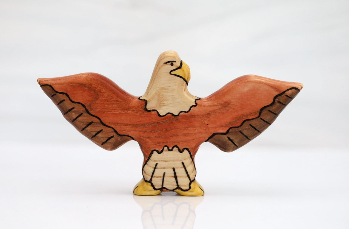 Wooden Bald Eagle Toy Bird