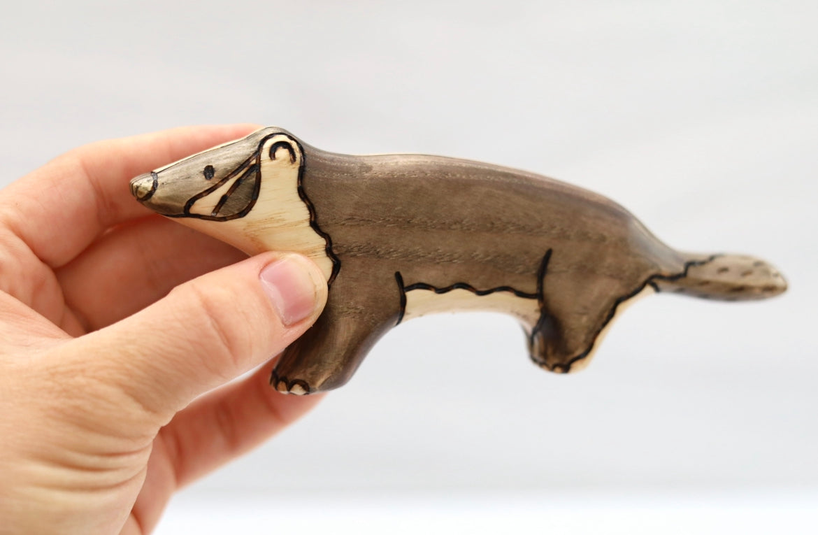 Wooden American Badger Toy