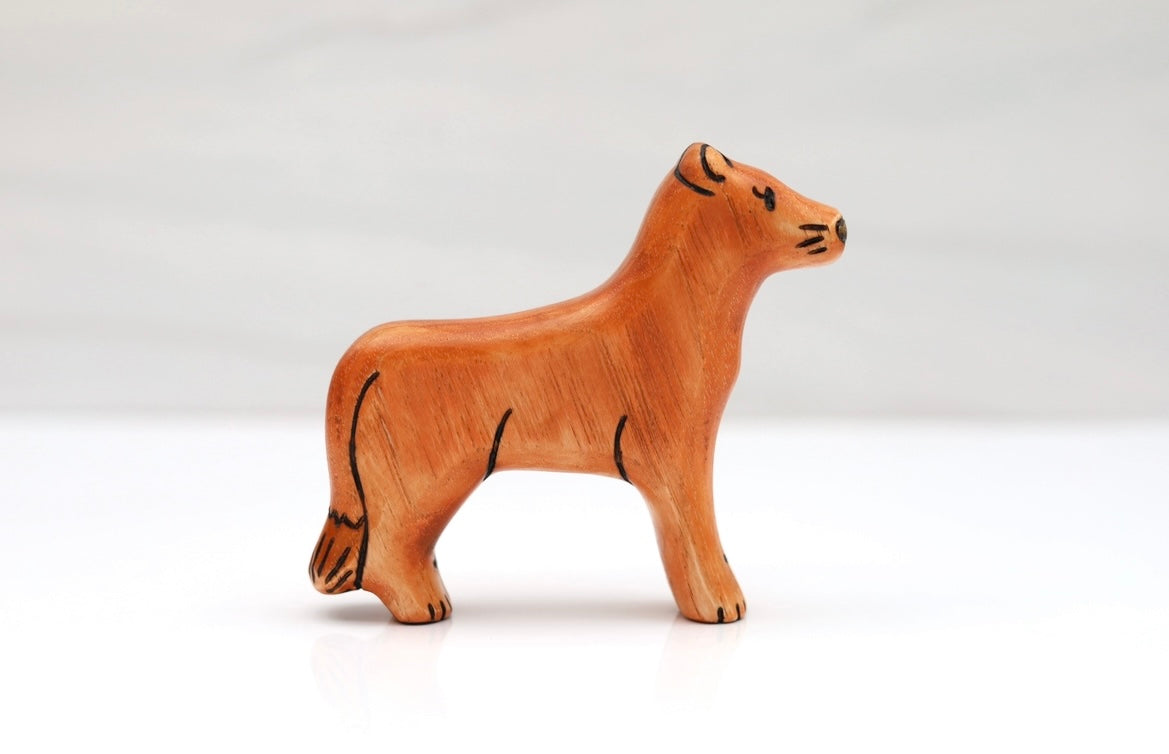 Wooden Lion Family- Lion, Lioness, Or Lion Cub