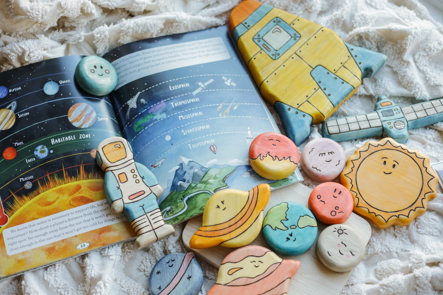 Wooden Space Explorers Solar System Planets & Sun