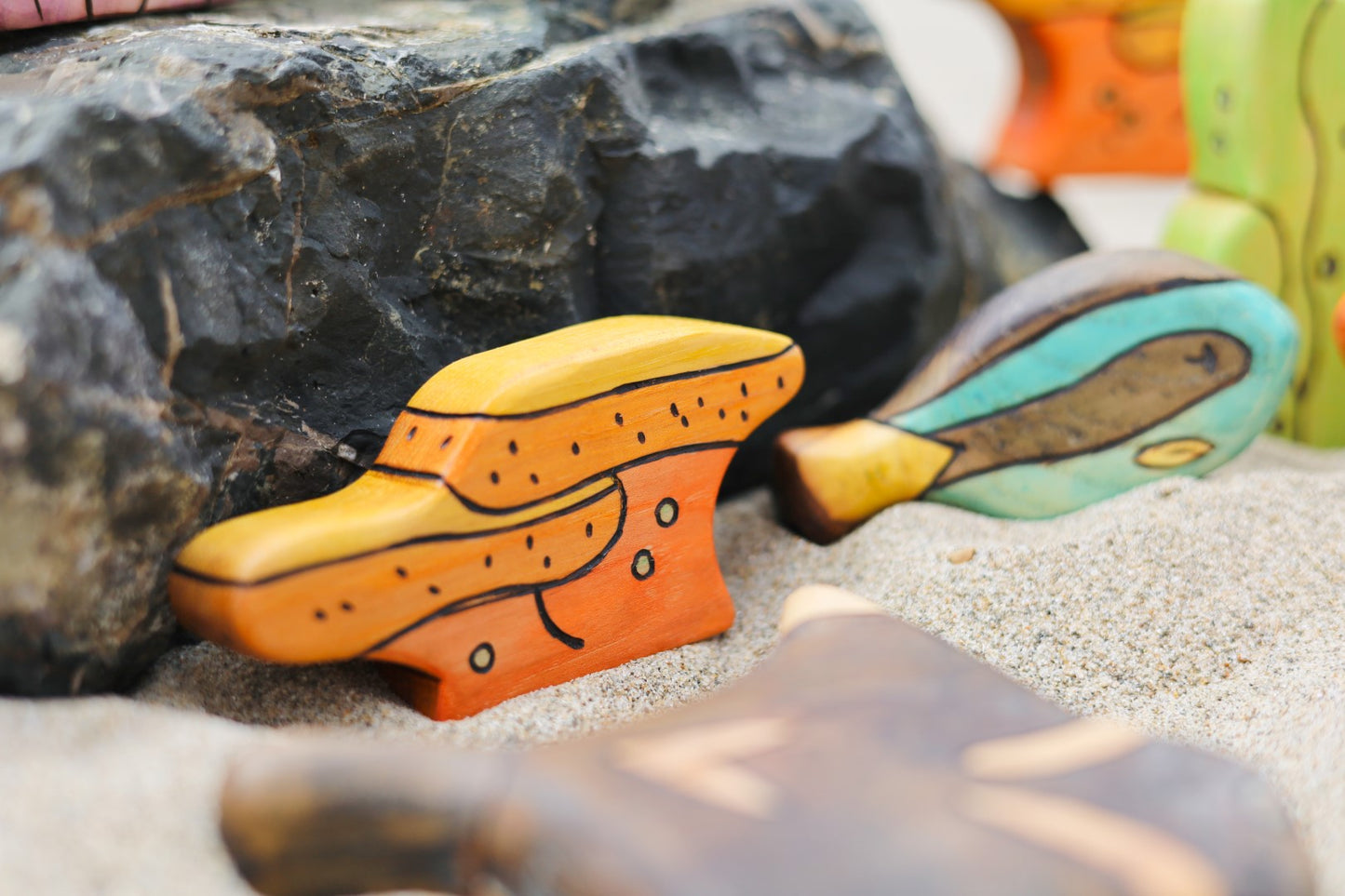 Wooden Orange Table Coral Playscape Toy