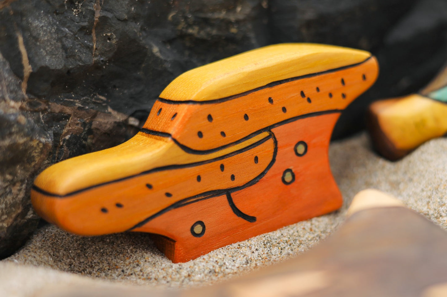 Wooden Orange Table Coral Playscape Toy