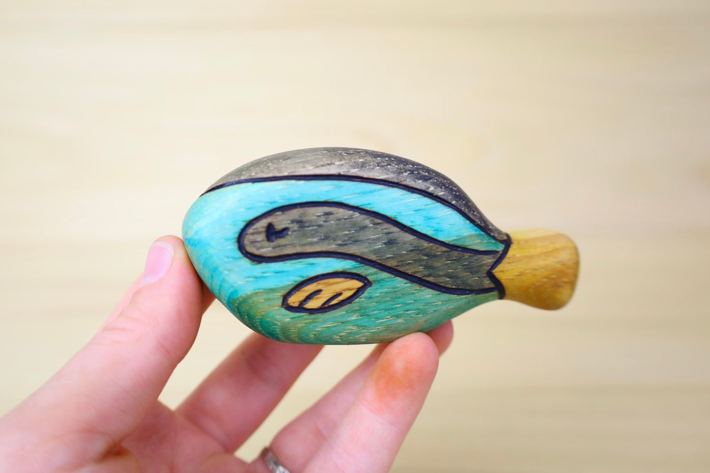 Wooden Blue Tang Surgeonfish Fish Toy