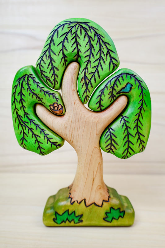 Wooden 4-Piece Weeping Willow Puzzle Tree