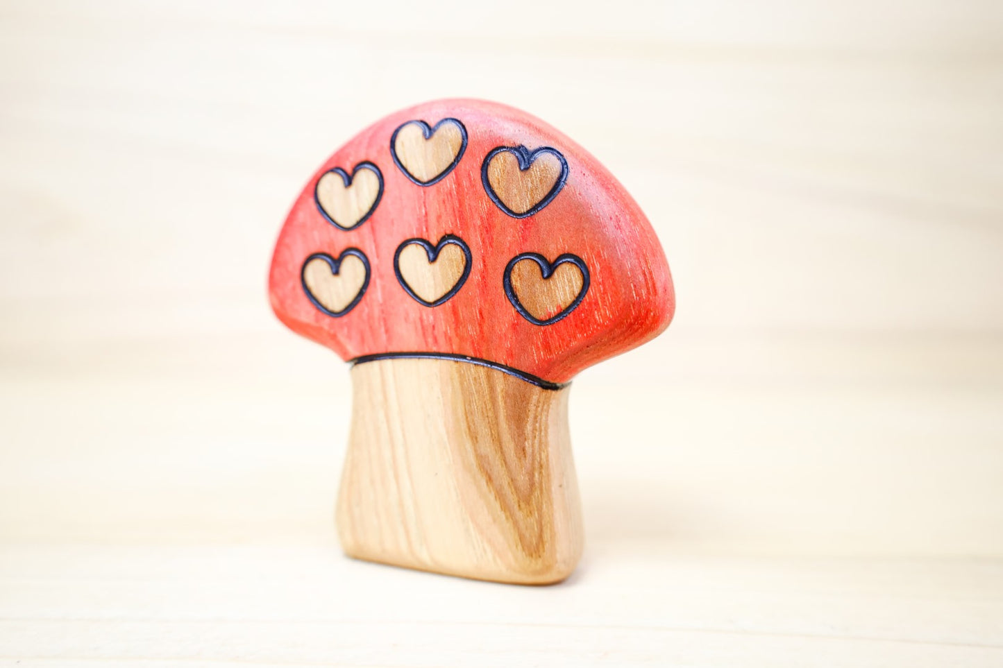 Wooden Toadstool Mushroom Toy