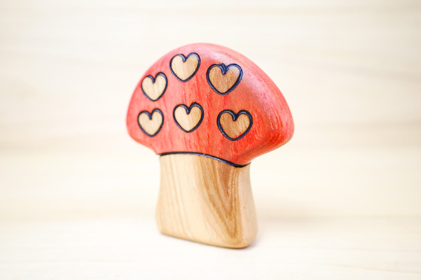 Wooden Toadstool Mushroom Toy