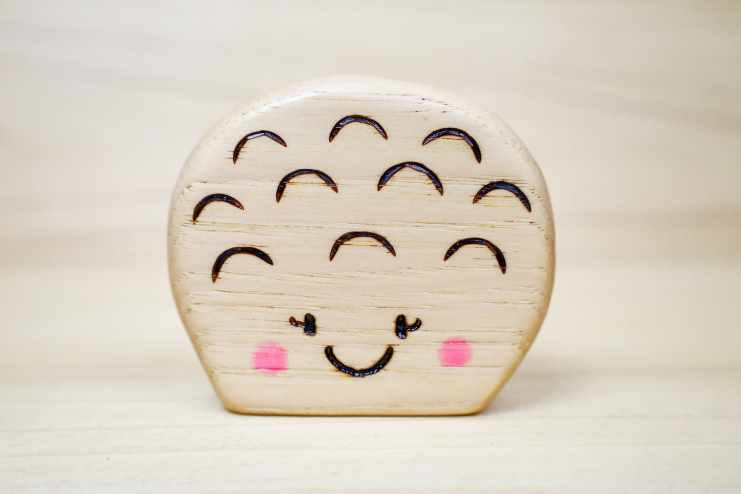 Wooden Puff Ball Mushroom Toy