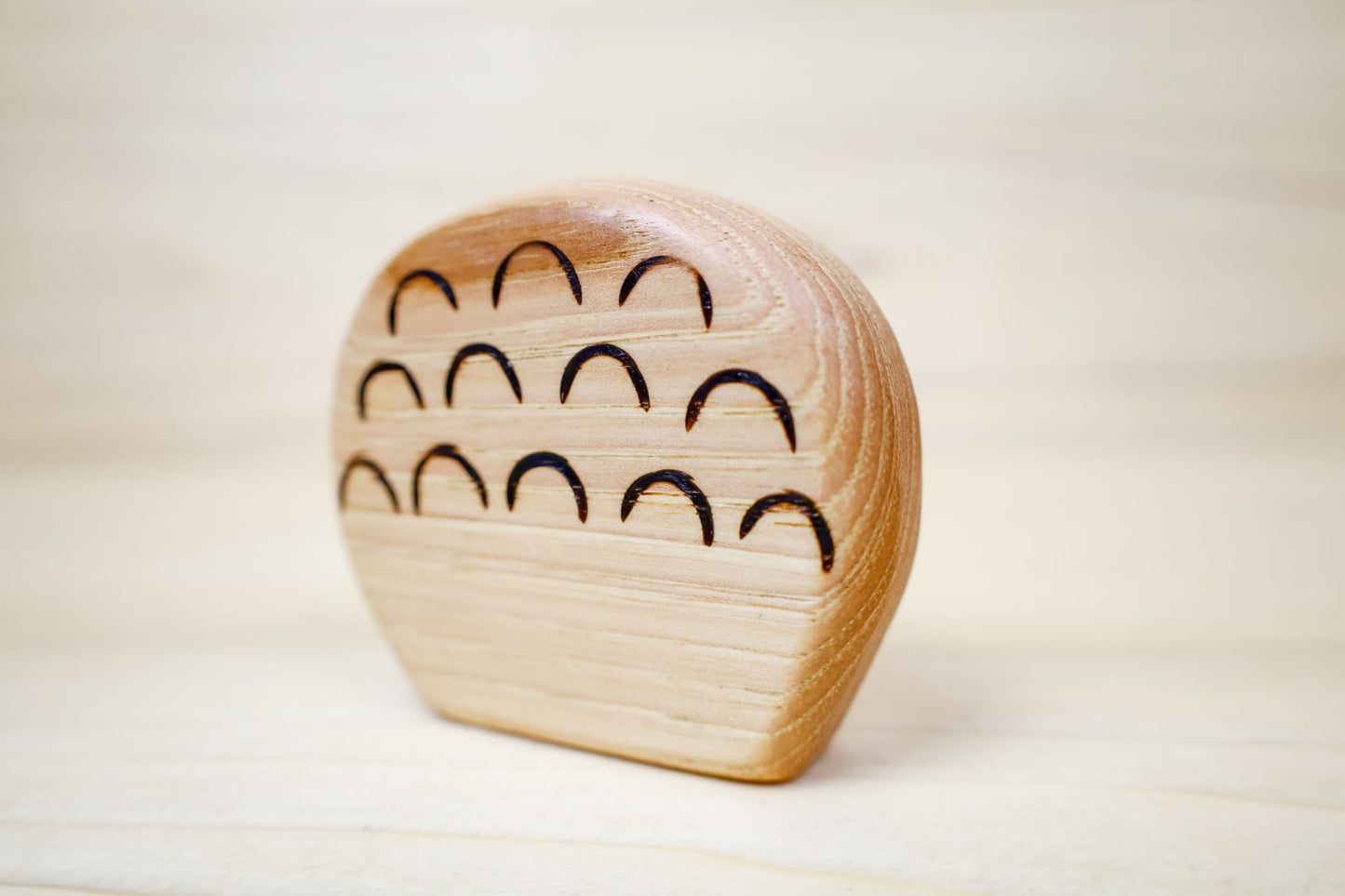 Wooden Puff Ball Mushroom Toy