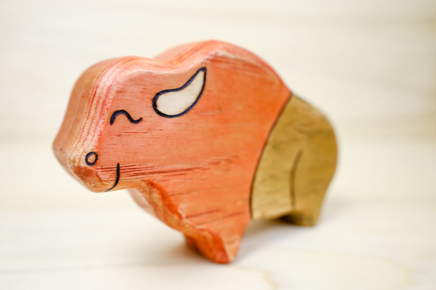 Wooden Buffalo Toy