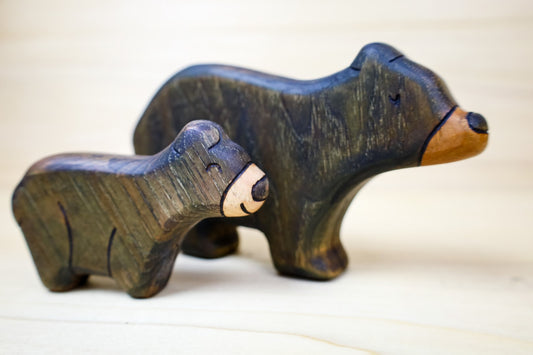 PREORDER - Wooden Black Bears- Mama or Baby