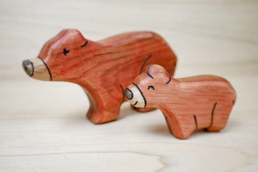 PREORDER - Wooden Brown Bears - Mama or Baby