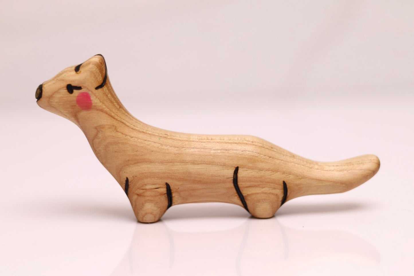 Wooden Winter Mink Ermine Toy