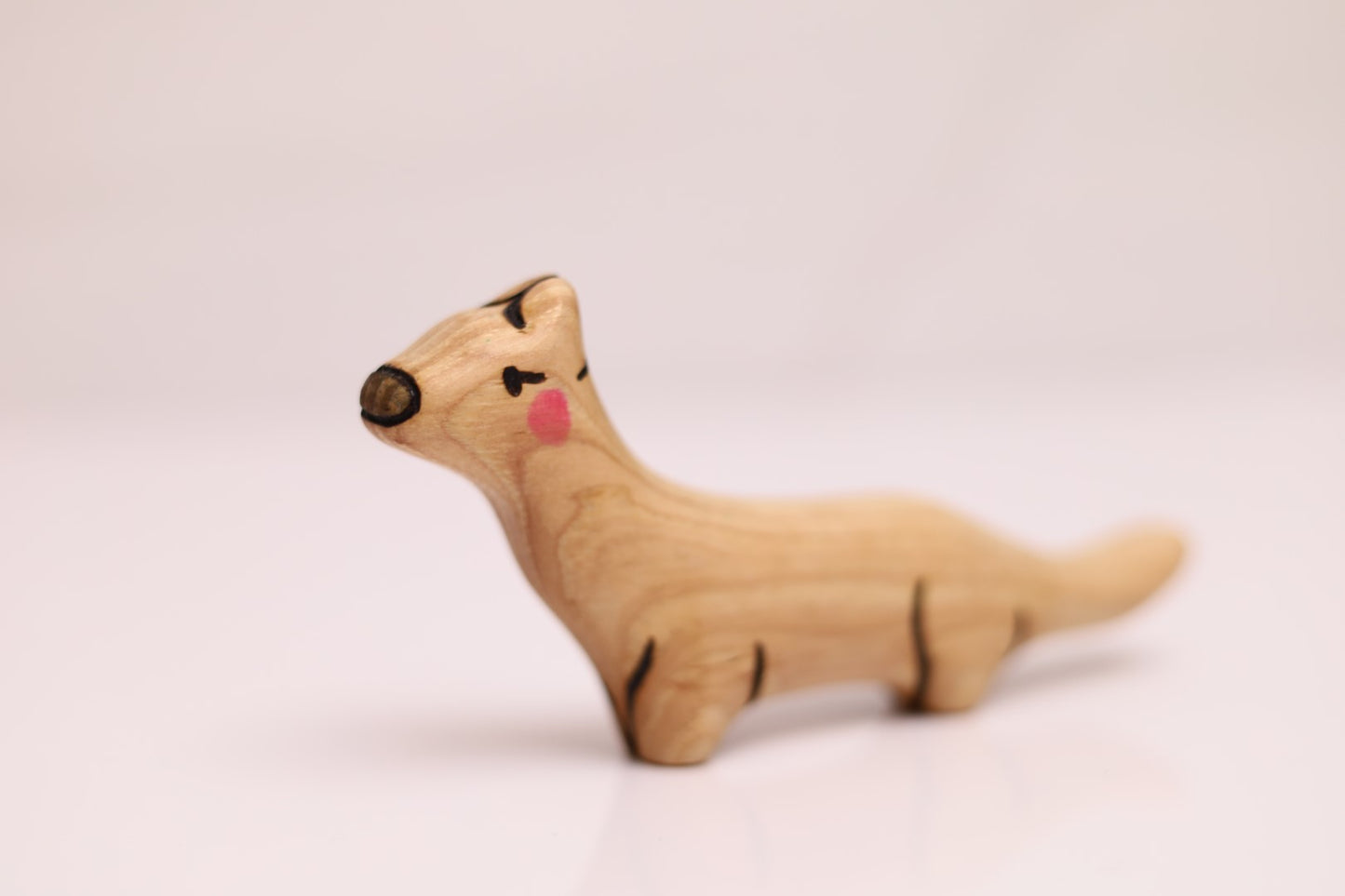Wooden Winter Mink Ermine Toy