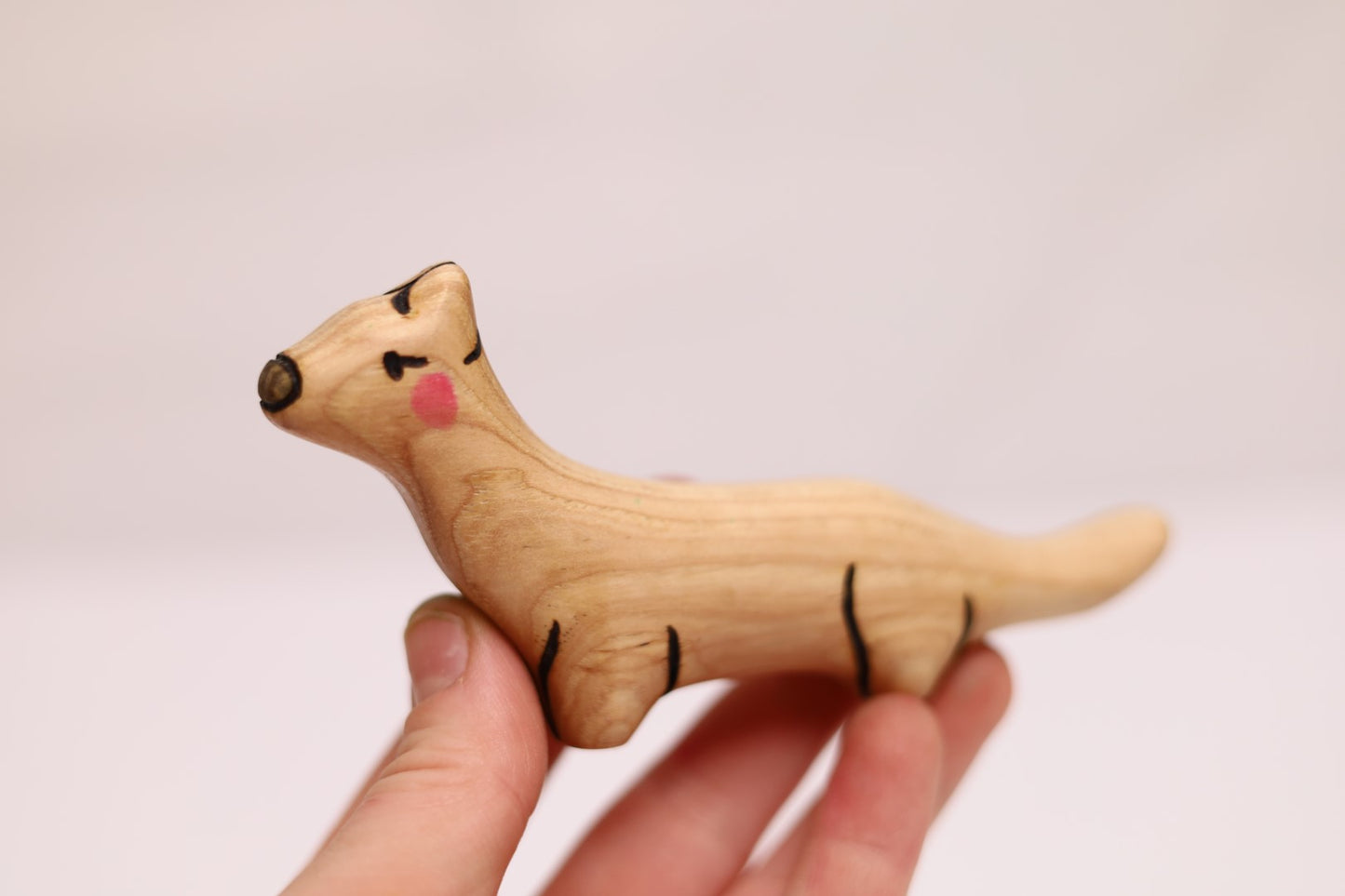 Wooden Winter Mink Ermine Toy