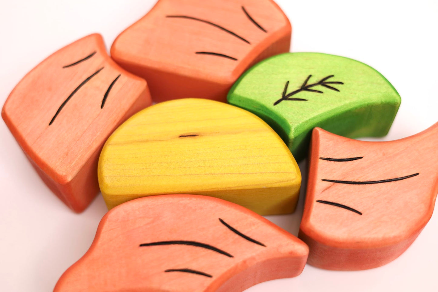 Hand Cut Wooden 6-Piece Flower Stacking Puzzle