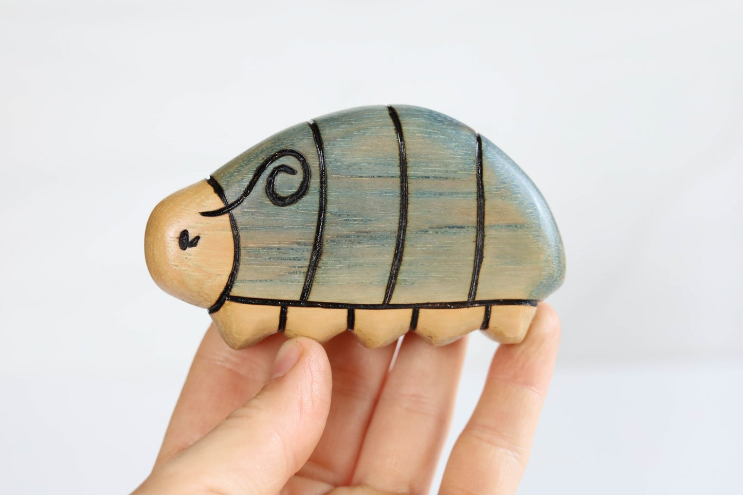 Wooden Roly Poly Pill Bug Toy