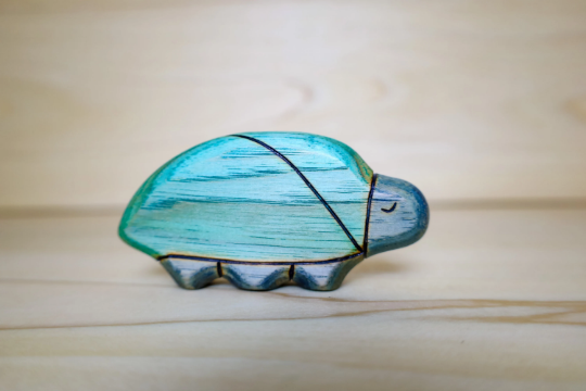 Wooden Blue Beetle Toy
