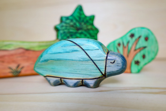 Wooden Blue Beetle Toy