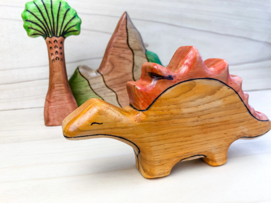 Wooden Stegosaurus Toy