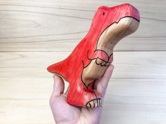 Large Wooden Tyrannosaurus Rex Toy