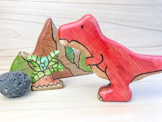 Large Wooden Tyrannosaurus Rex Toy