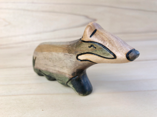 Wooden European Badger Toy