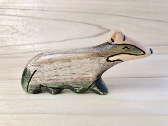 Wooden European Badger Toy
