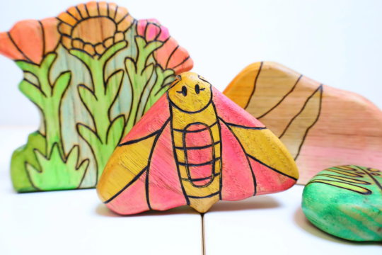 Wooden Rosy Maple Moth Toy