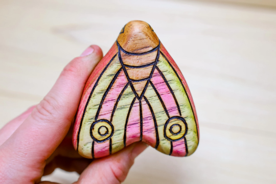 Wooden Dusty Rose Moth Toy