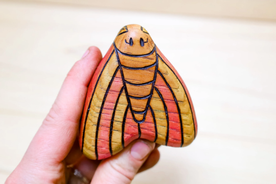 Wooden Dusty Rose Moth Toy