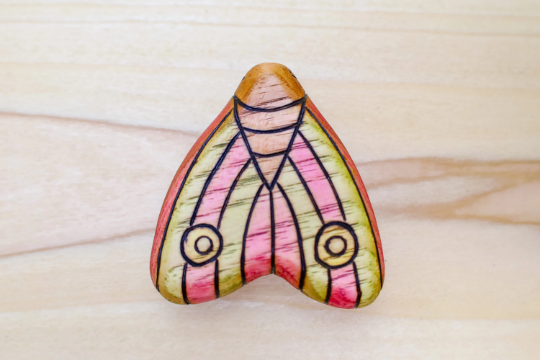 Wooden Dusty Rose Moth Toy