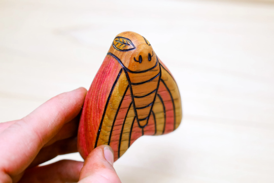 Wooden Dusty Rose Moth Toy