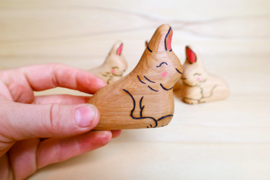Wooden Snow Bunny Toy