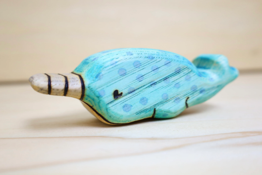 Wooden Baby Narwhal Toy