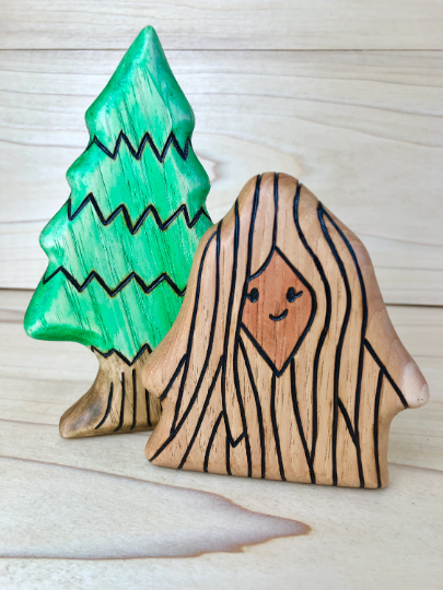 Wooden Lion's Mane Mushroom Toy