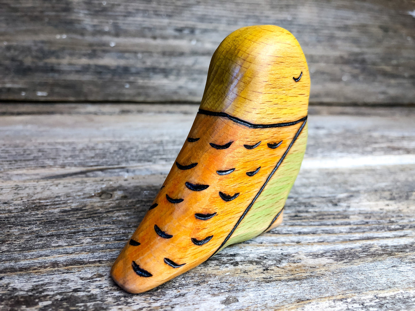 Wooden Green Yellow Budgie Parakeet Toy