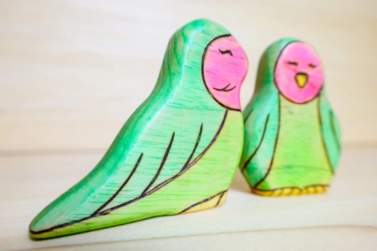 Wooden Lovebirds 2-Piece Set