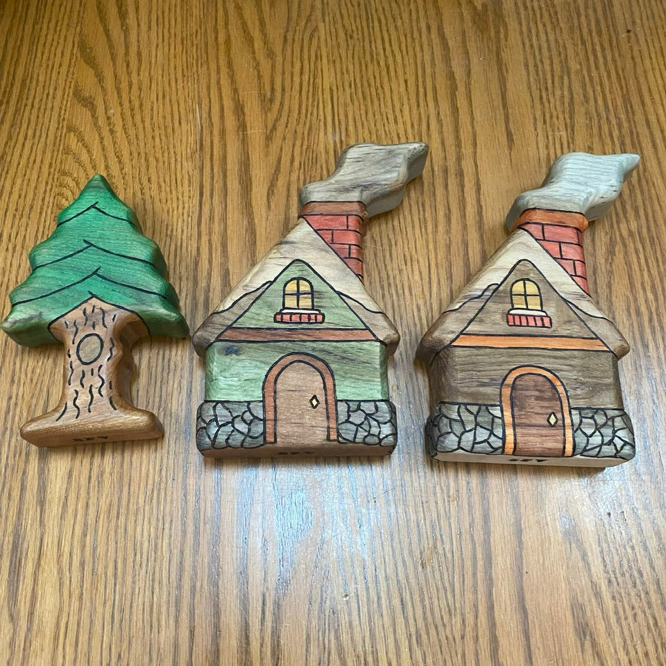 Wooden Large Winter Cozy Cottage Toy