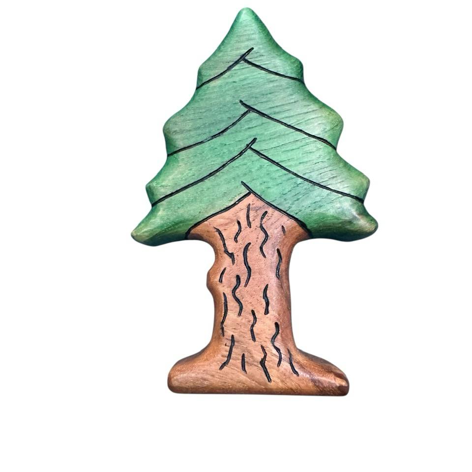 Wooden Evergreen Knotty Pine Tree Toy