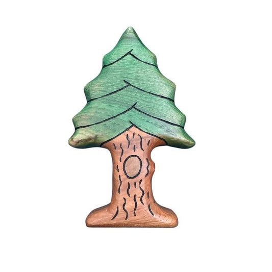 Wooden Evergreen Knotty Pine Tree Toy