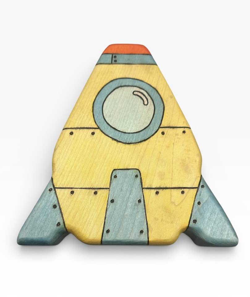 PREORDER - Wooden Space Explorers Large Rocket Ship Toy