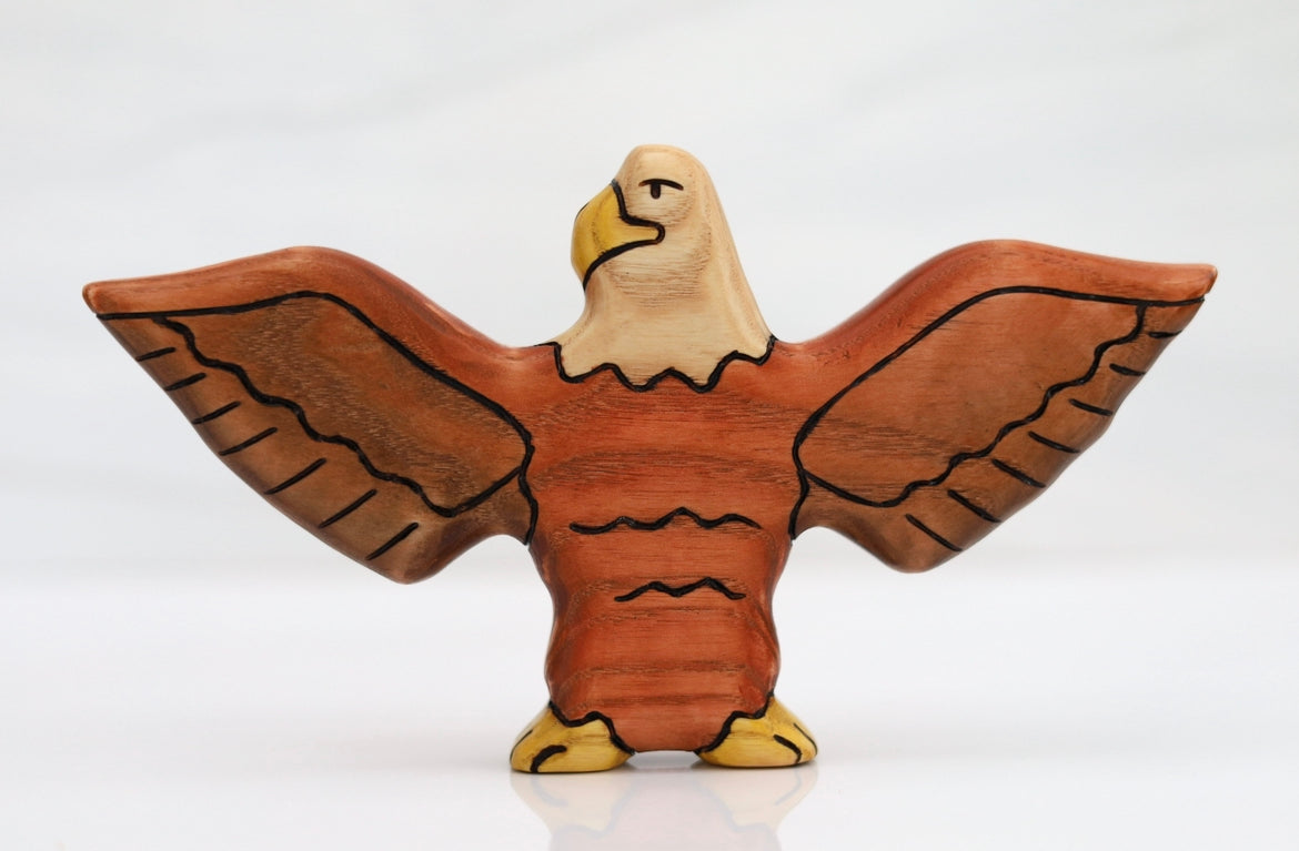 Wooden Bald Eagle Toy Bird