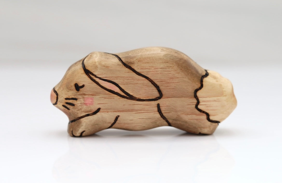 Wooden Lop Eared Cottontail Bunny