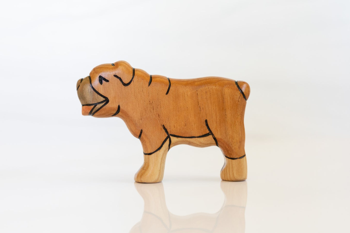 Wooden English Bulldog Toy Dog