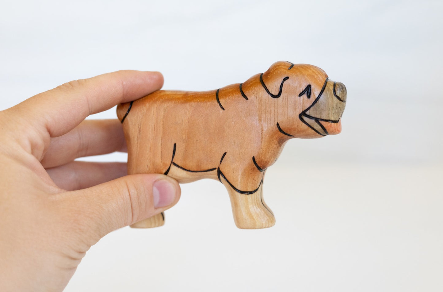 Wooden English Bulldog Toy Dog