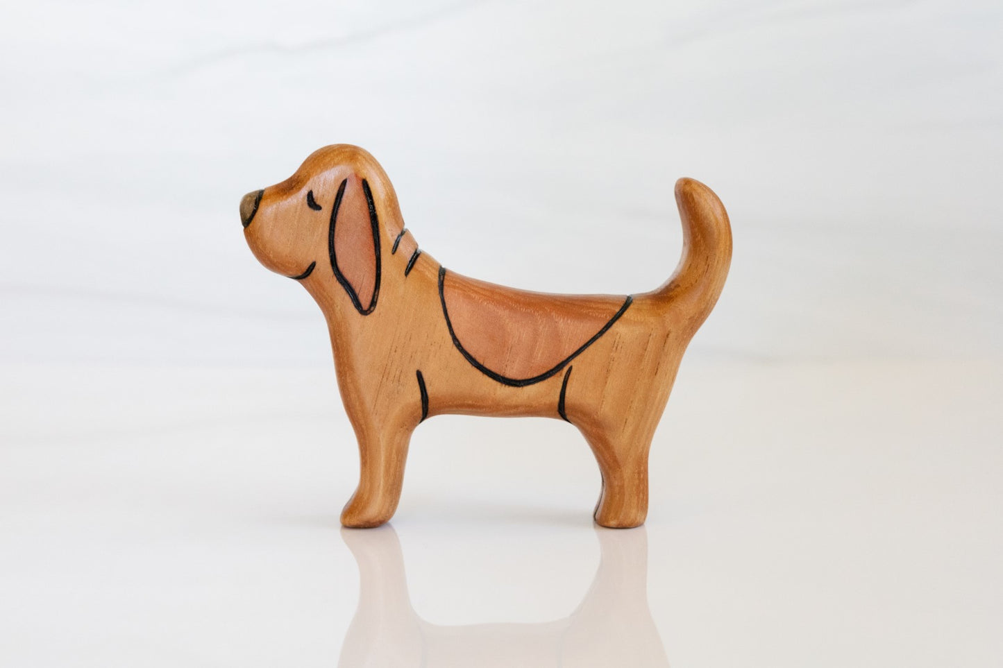 Wooden Bloodhound Toy Dog