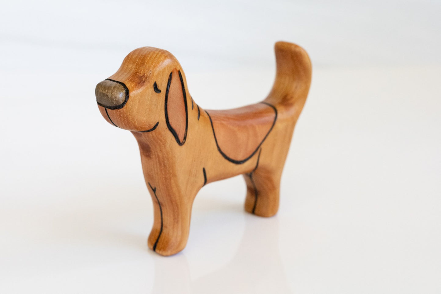 Wooden Bloodhound Toy Dog