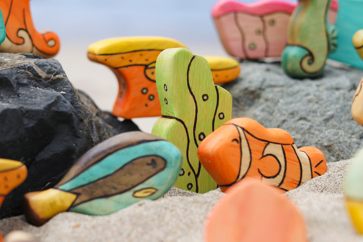 Wooden Clown Fish Toy